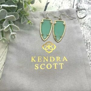 Kendra Scott Skylar earrings in jade green and gold